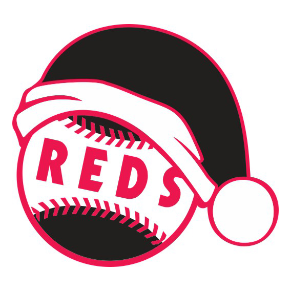 Cincinnati Reds Baseball Christmas hat logo vinyl decal